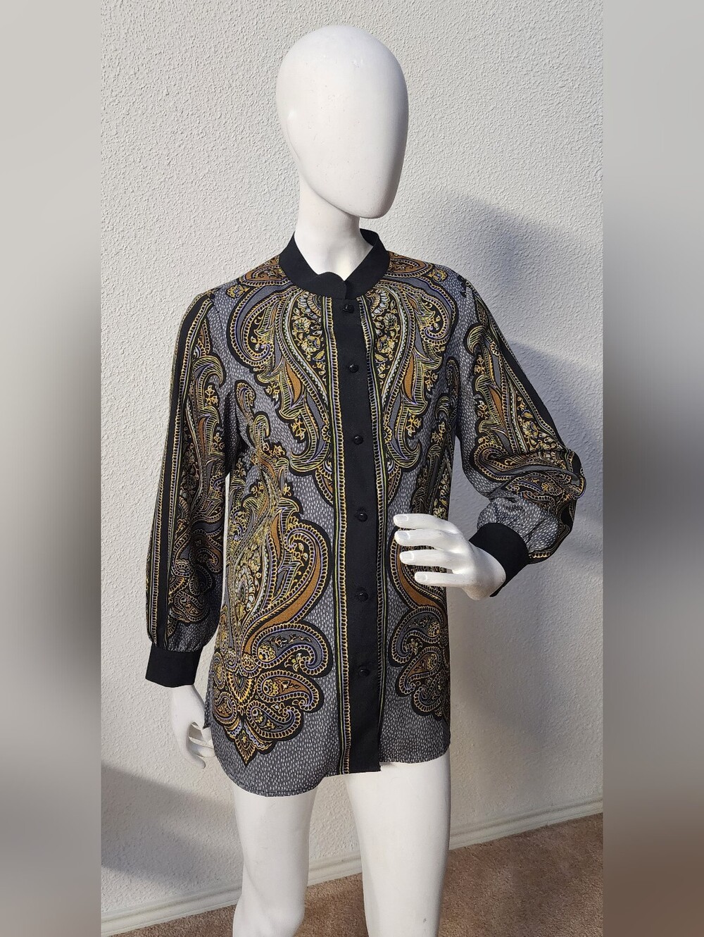 Bob Mackie Black with Gold Logo Ribbon Detail